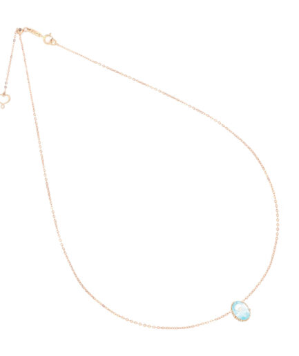 Girocollo Oro 18 Kt Topazio Taglio Ovale