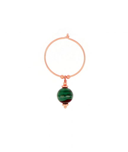 Orecchino Cerchio Pianeti Con Malachite