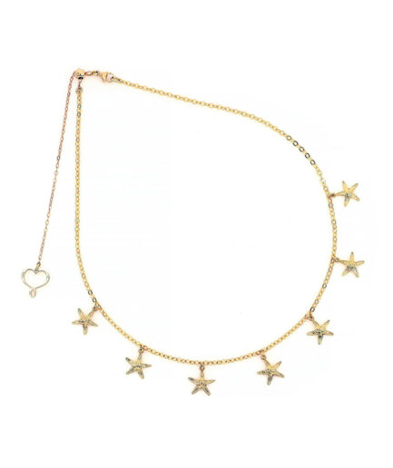 Girocollo Stelle Marine Galvanica Oro Giallo