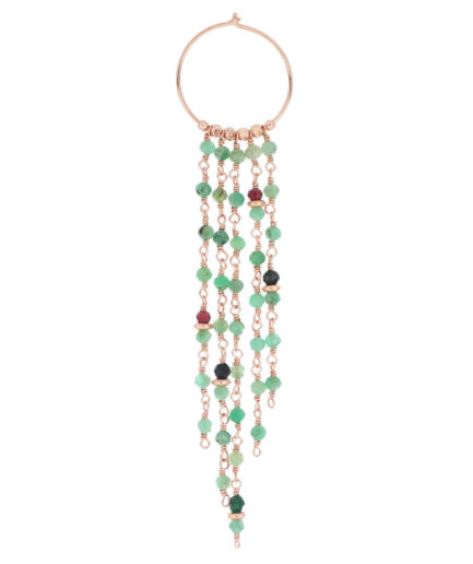 Orecchino Cascata a Cerchio Malachite e Spinello