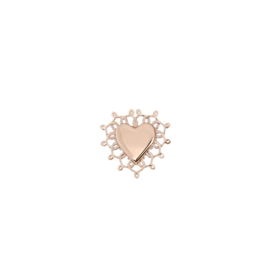 MicLee Orecchini A Cuore In Argento 925 Con Zirconi - Oro Rosa - 1,1x0,4 Cm - Eleganti Gioielli Per Donna E Ragazza - Con Sacchetto In Velluto